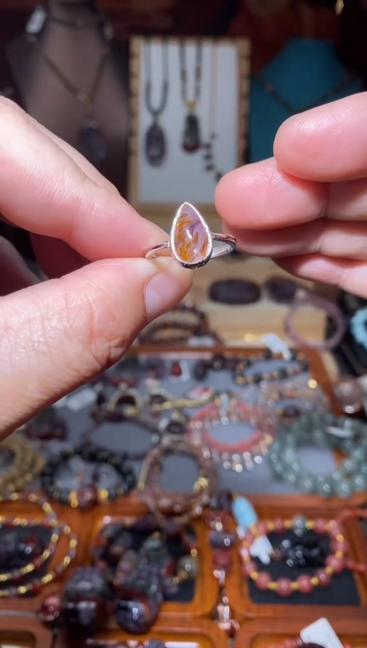 【闪购商品】水晶水滴极光紫钛未镶嵌多样性