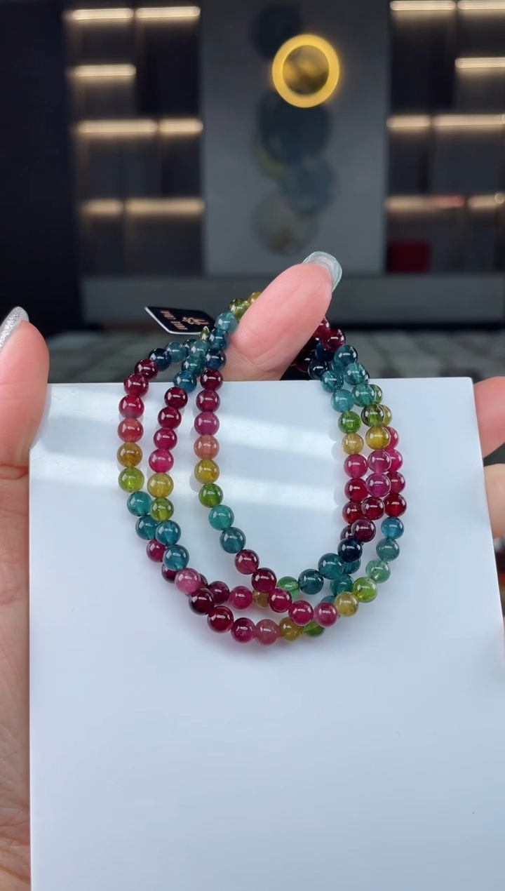 三圈手串未镶嵌碧玺（多样性发一条）T