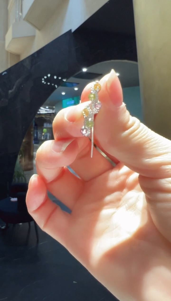 【闪购商品】碧玺耳饰银S925镶嵌47】