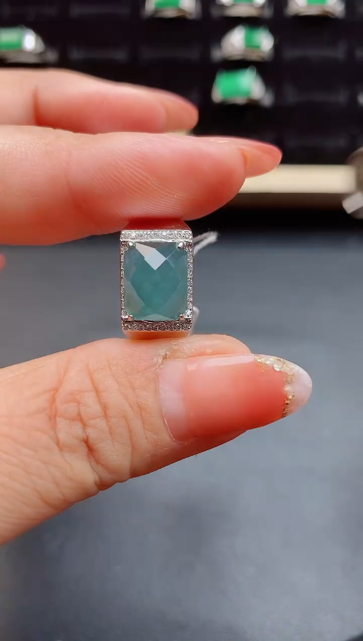 【闪购商品】翡翠戒指银S925镶嵌12121