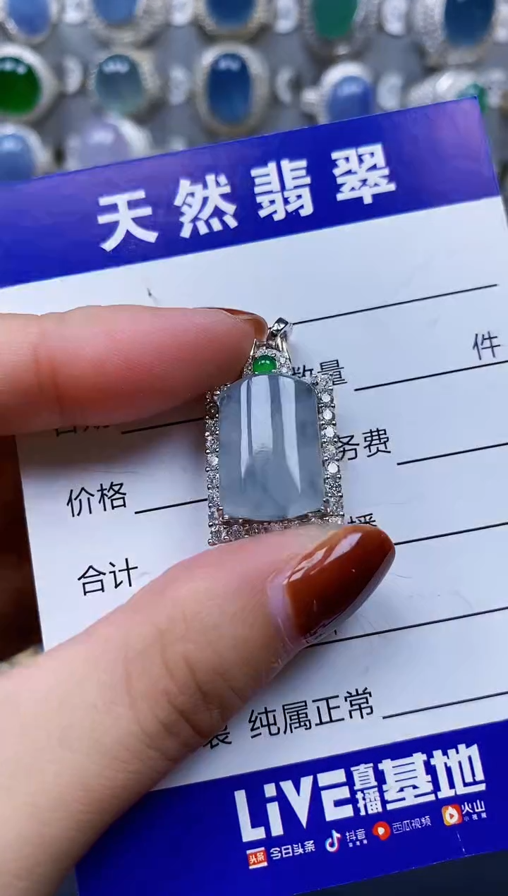 翡翠银S925镶嵌颈饰824