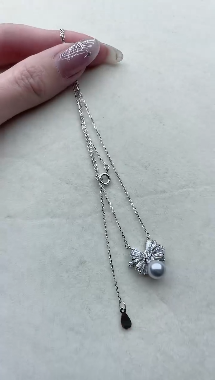 【闪购商品】海水珍珠套链银S925镶嵌21