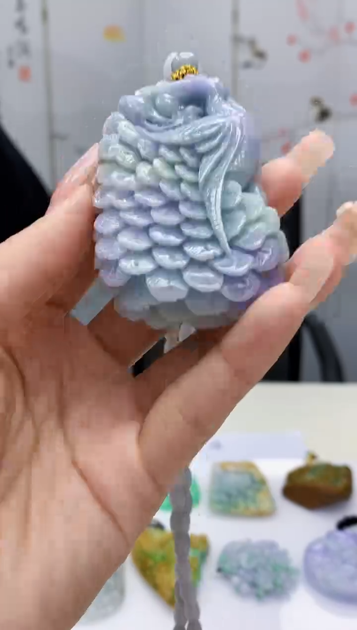 【闪购商品】定制翡翠未镶嵌5152lr-毛货挂件107