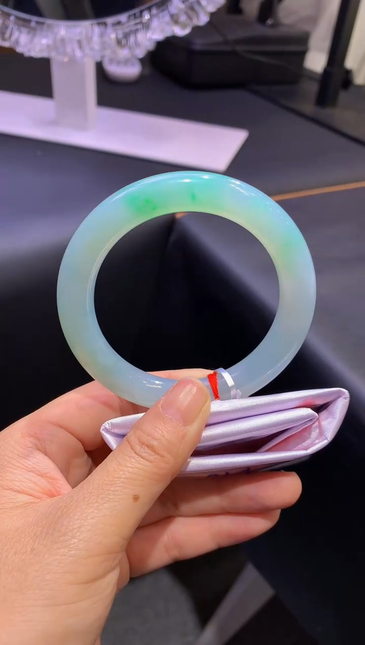 未镶嵌手镯翡翠天然缅甸翡翠A货-圆条-58.3圈