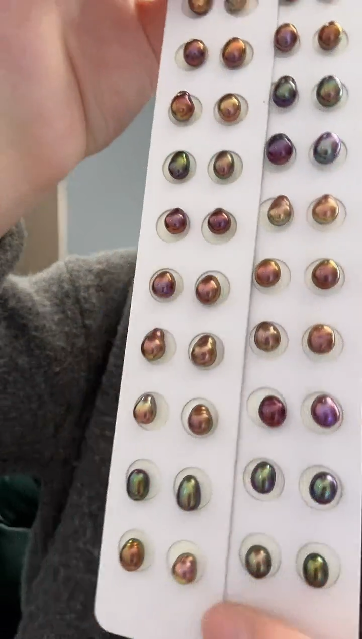 银S925镶嵌耳饰淡水珍珠妖孽色 风在吹长款