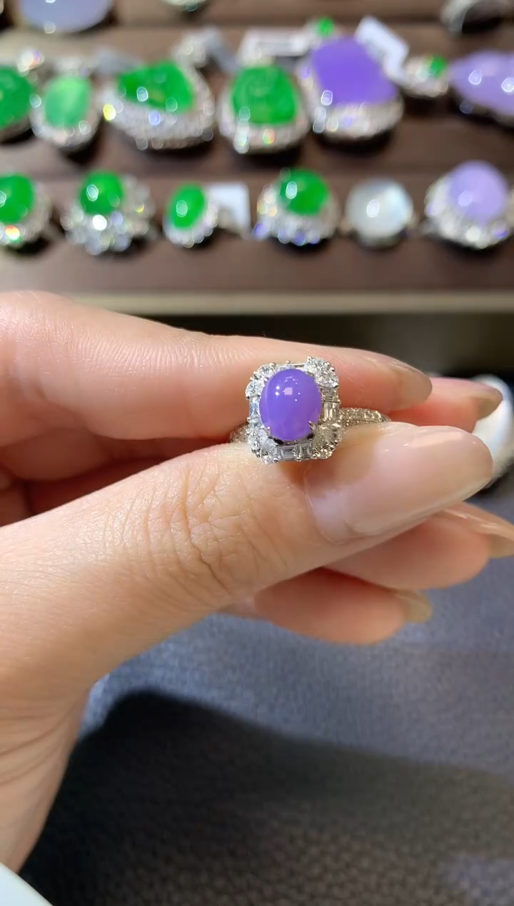 【闪购商品】翡翠戒指18K金镶嵌S4翡翠