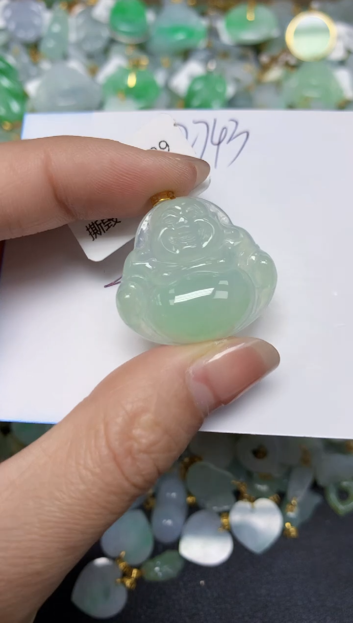 【闪购商品】翡翠颈饰18K金镶嵌天然翡翠A货