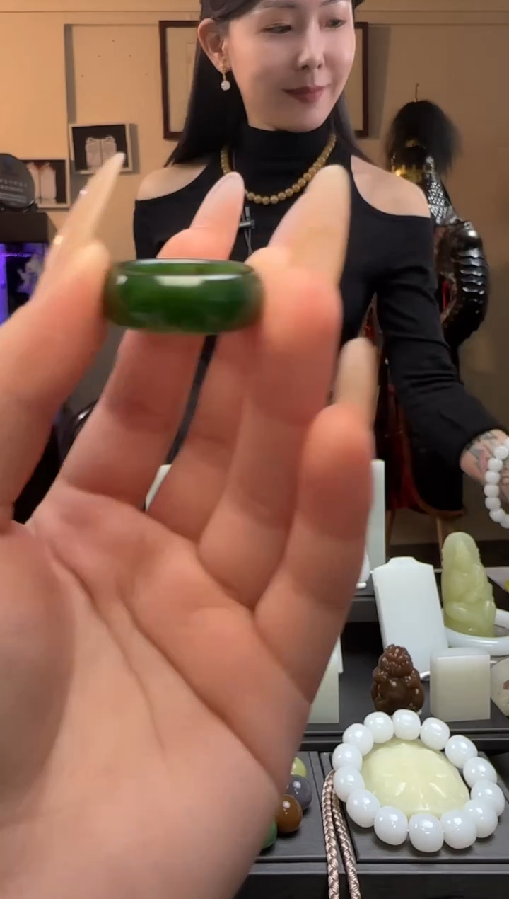 【闪购商品】和田玉碧玉戒指未镶嵌（19-21）