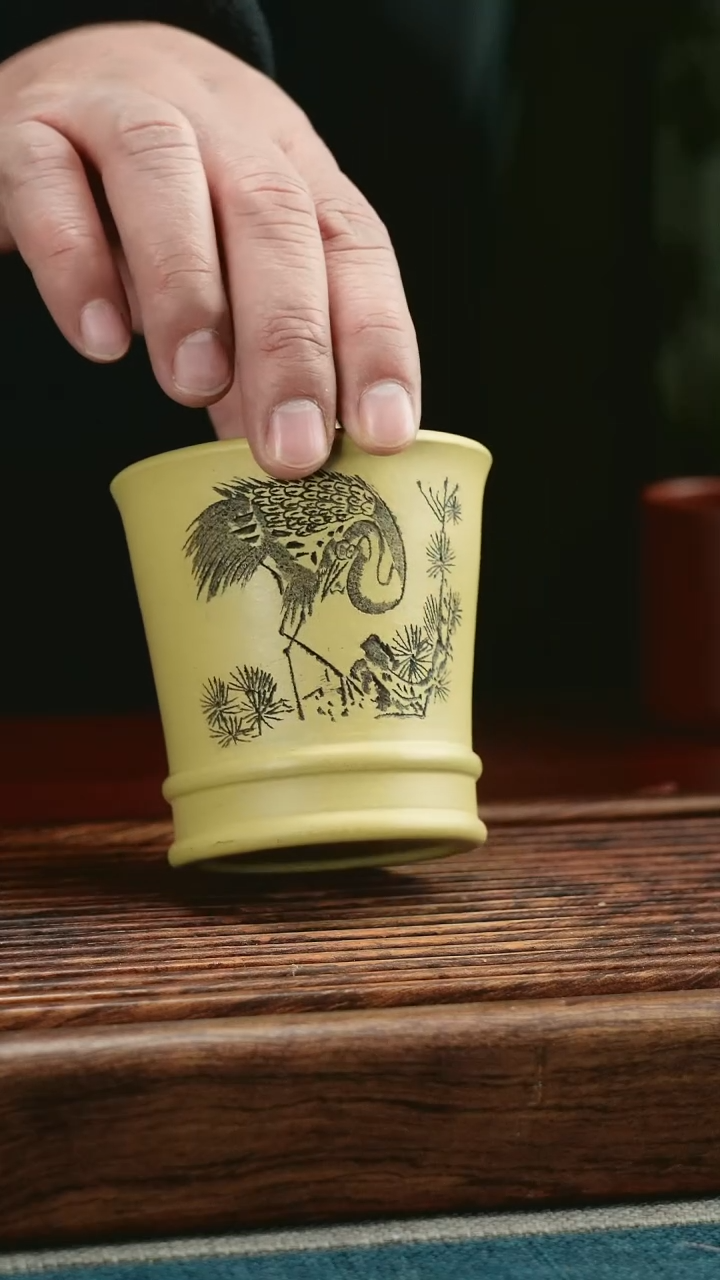 【闪购商品】紫砂茶杯直筒本绿150CC