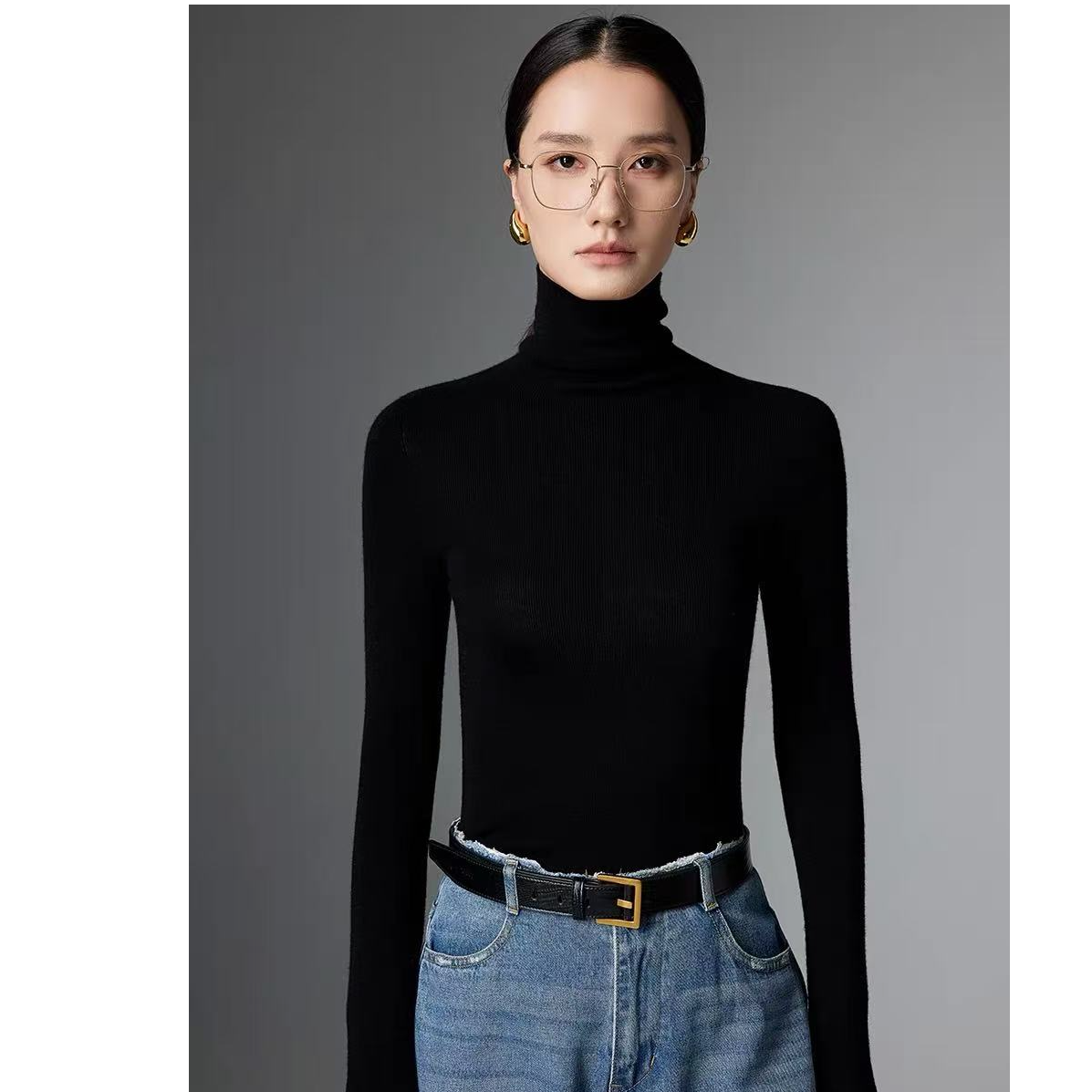 堆堆领-100%精纺美丽诺羊毛衫-可机洗