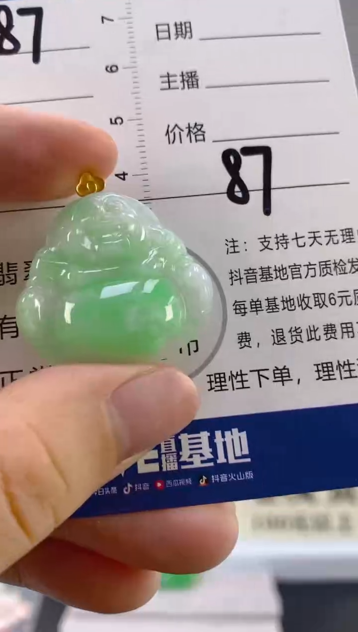 【闪购商品】翡翠颈饰18K金镶嵌天然A货翡翠