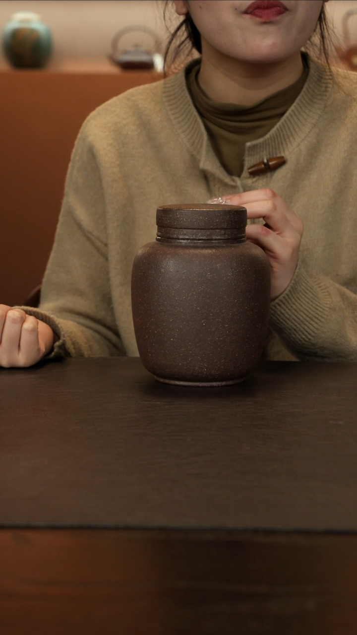 【闪购商品】紫砂茶叶罐直播福利手磨粗砂天青醒茶罐约300g