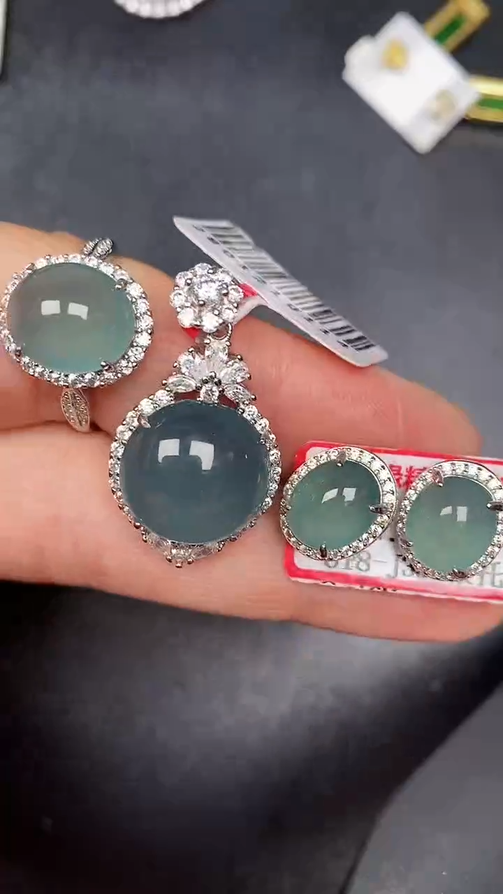 银S925镶嵌戒指翡翠2640