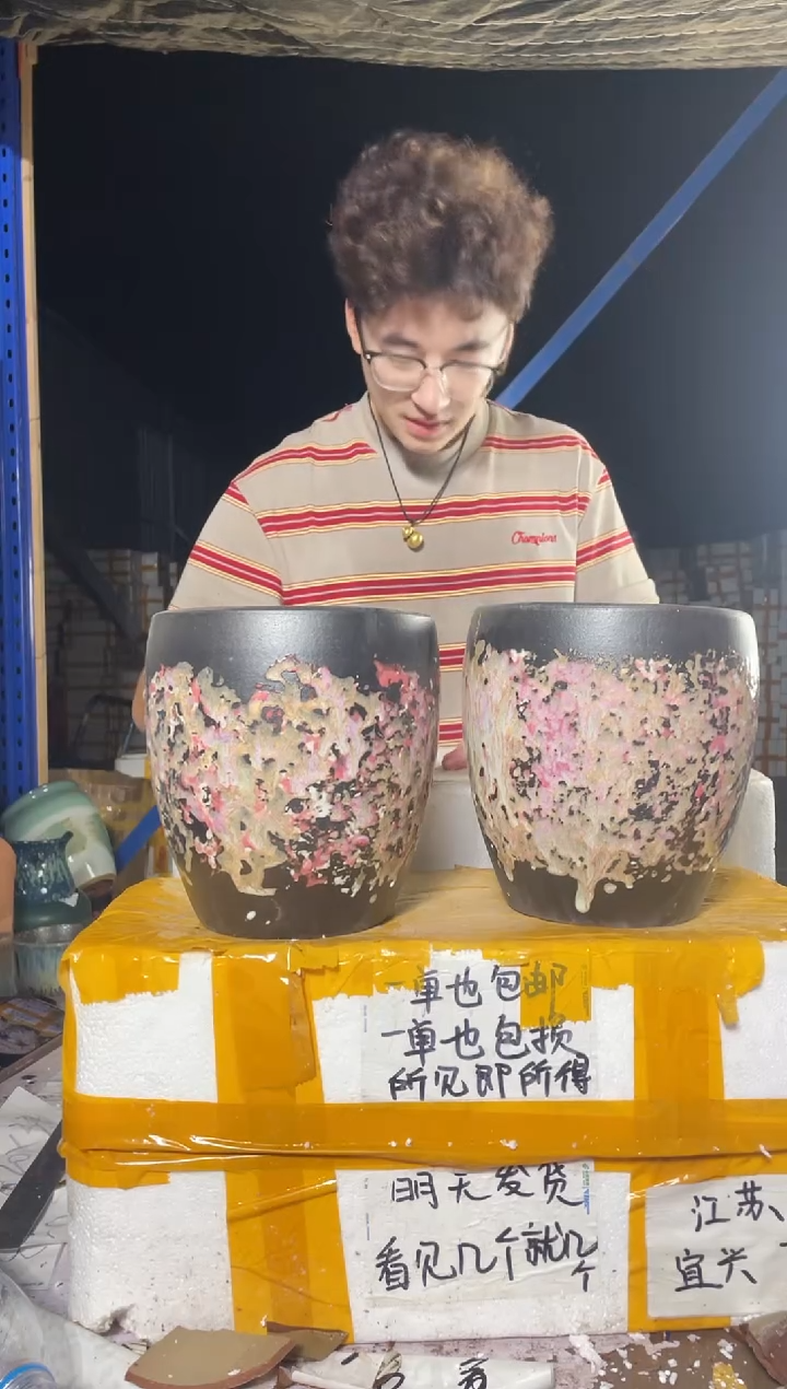 紫砂花盆紫砂花盆宜兴紫砂粗陶18*20