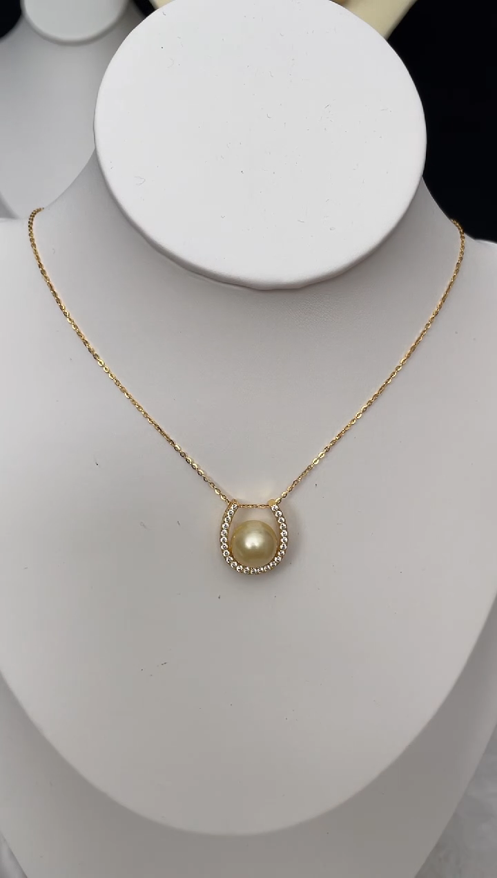 【闪购商品】海水珍珠颈饰未镶嵌南洋金珠U型（M家同款）11-12mm