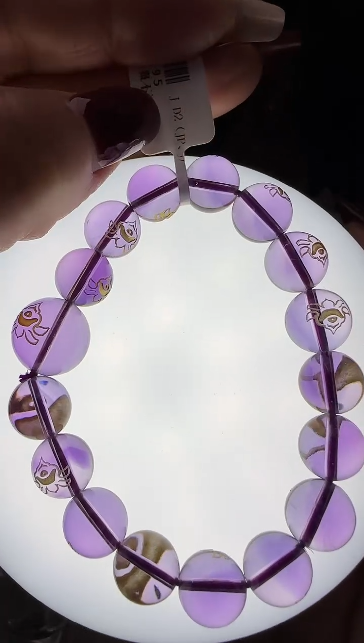 【闪购商品】水晶手串未镶嵌紫水晶元宝手串11m+ JP38195