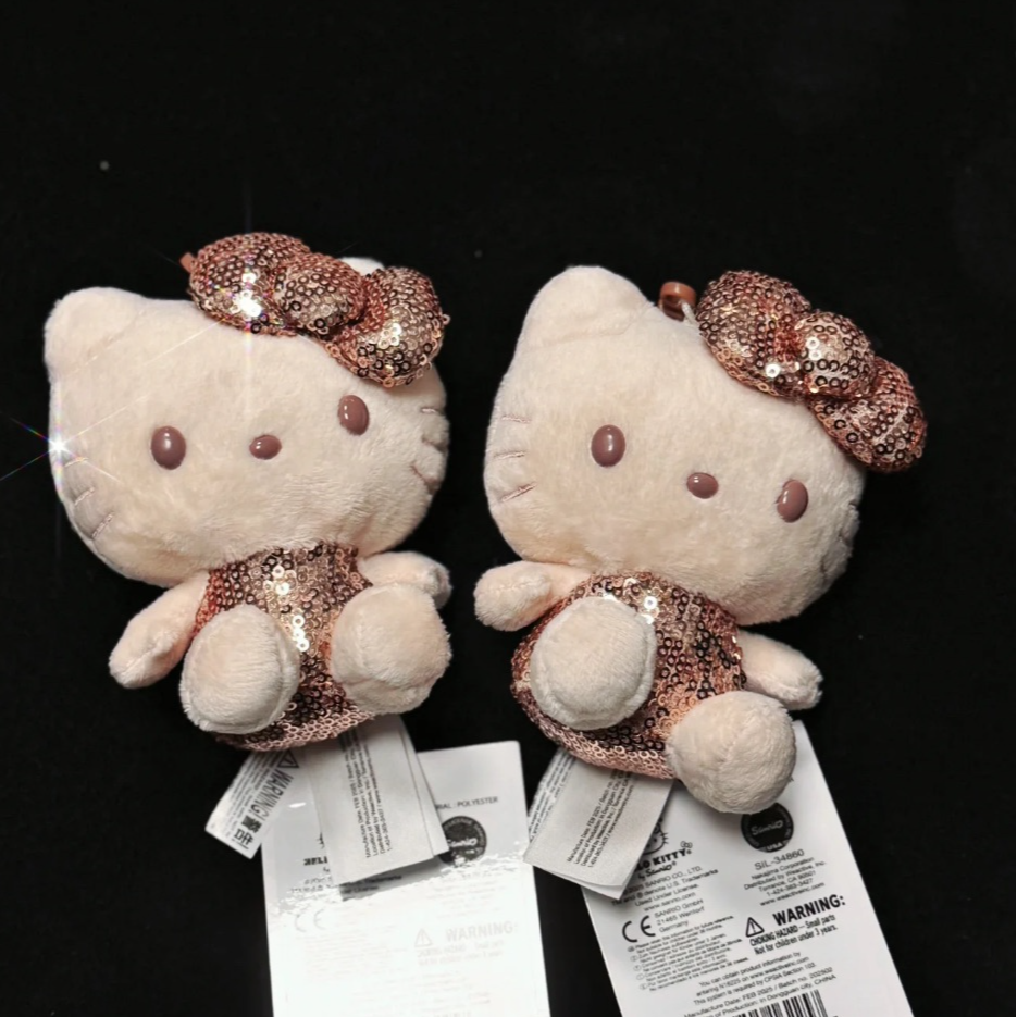 【洛杉矶限定】Hello Kitty 金闪闪Kitty 玩偶钥匙扣