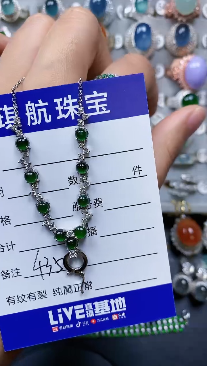 【闪购商品】翡翠颈饰银S925镶嵌0435