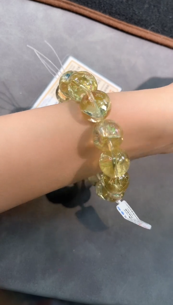 【闪购商品】黄晶手链未镶嵌62号利姆利亚黄水单圈16mm