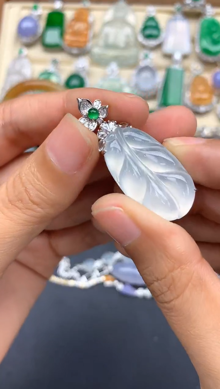 翡翠18K金镶嵌颈饰533-春日珠宝