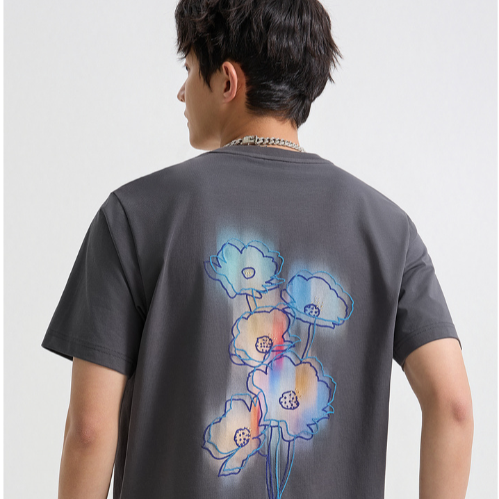 【印花刺绣】卡宾旗舰店凉感短袖T恤男25夏季新款时尚圆领半袖上衣