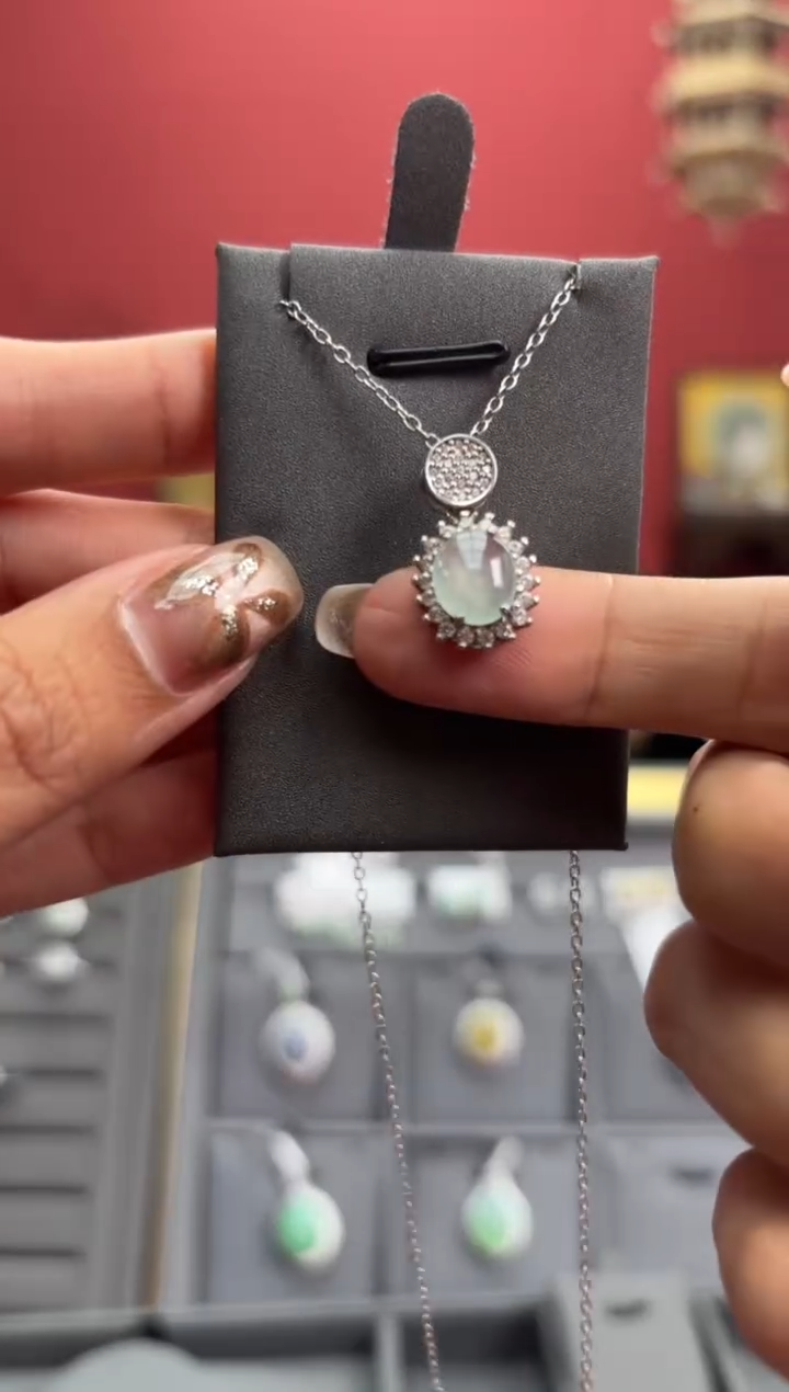 【闪购商品】翡翠颈饰银S925镶嵌478915