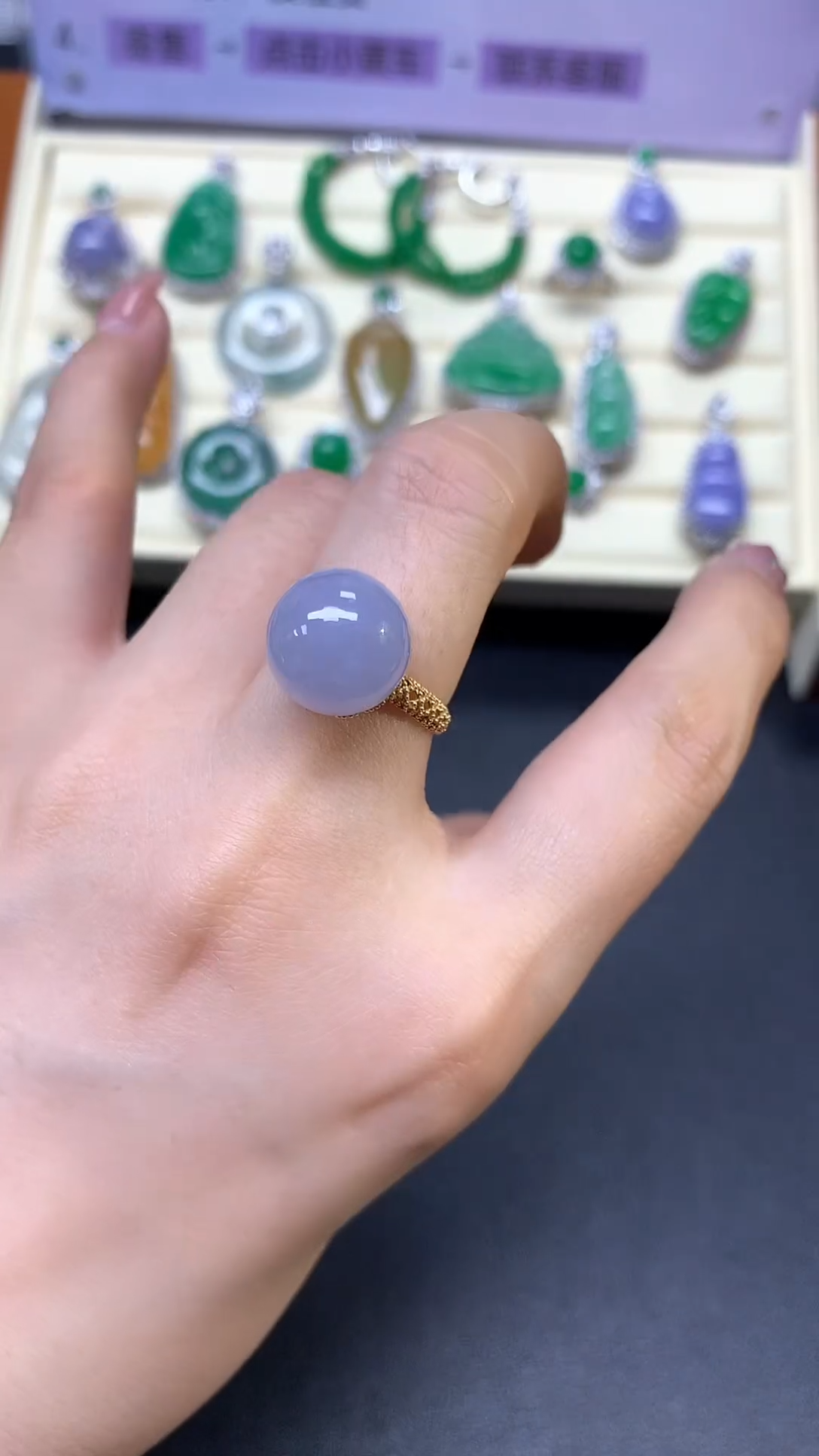 【闪购商品】翡翠戒指18K金镶嵌戒指|4750+475