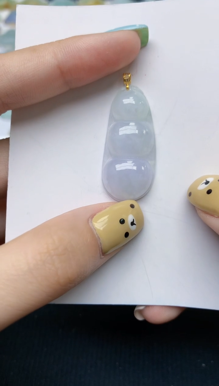 翡翠18K金镶嵌颈饰天然翡翠A货