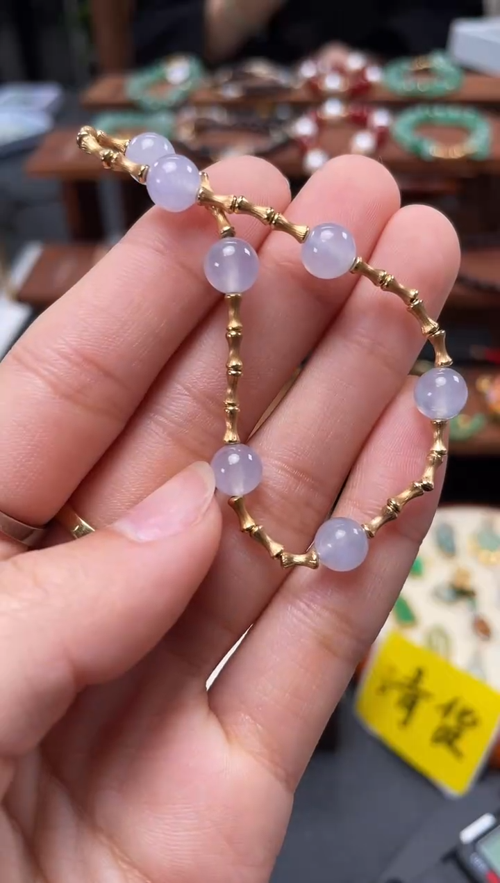 【闪购商品】翡翠套链18K金镶嵌一个   JK633