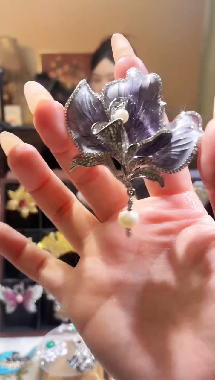 合成立方氧化锆铜合金紫瓣兰心