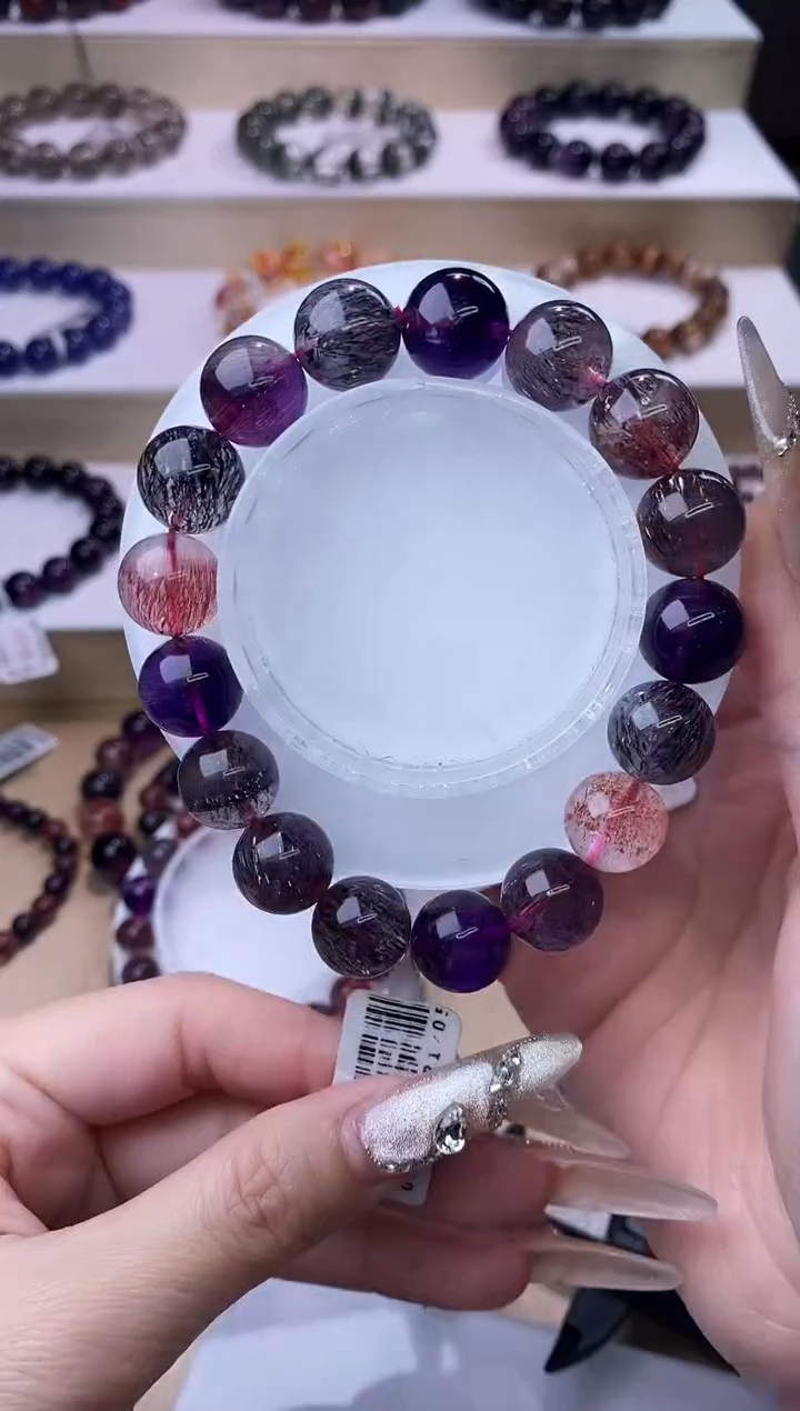 【闪购商品】水晶手链未镶嵌黑加仑超七单圈12m+