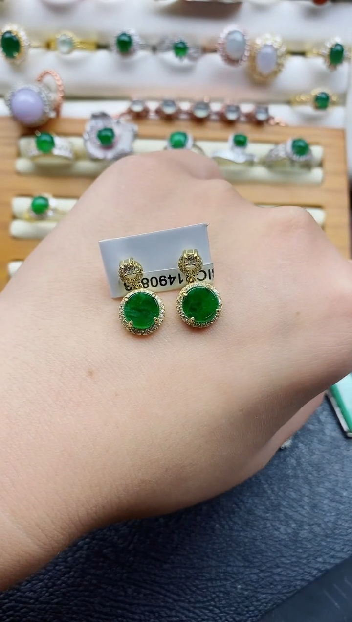 银S925镶嵌戒指翡翠1