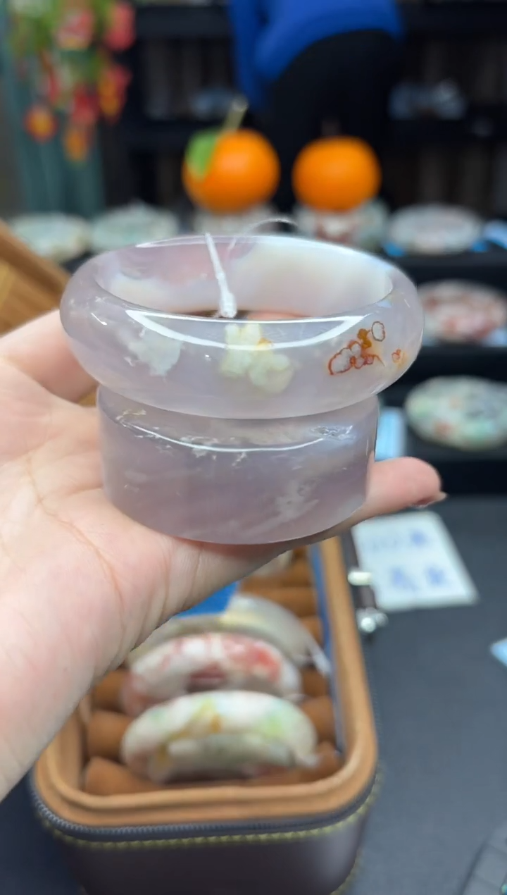 【闪购商品】石英质玉手镯未镶嵌270（56圈赠送镯心）