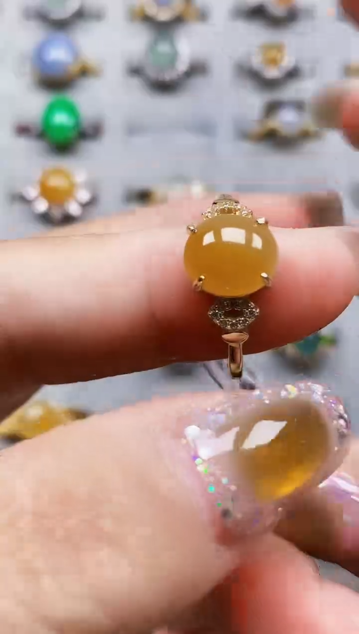 银S925镶嵌戒指翡翠7850