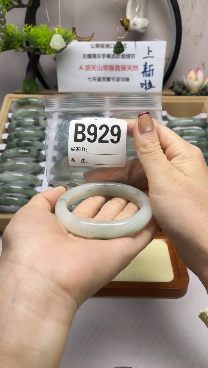 【闪购商品】石英质玉（天山翠）手镯未镶嵌b929