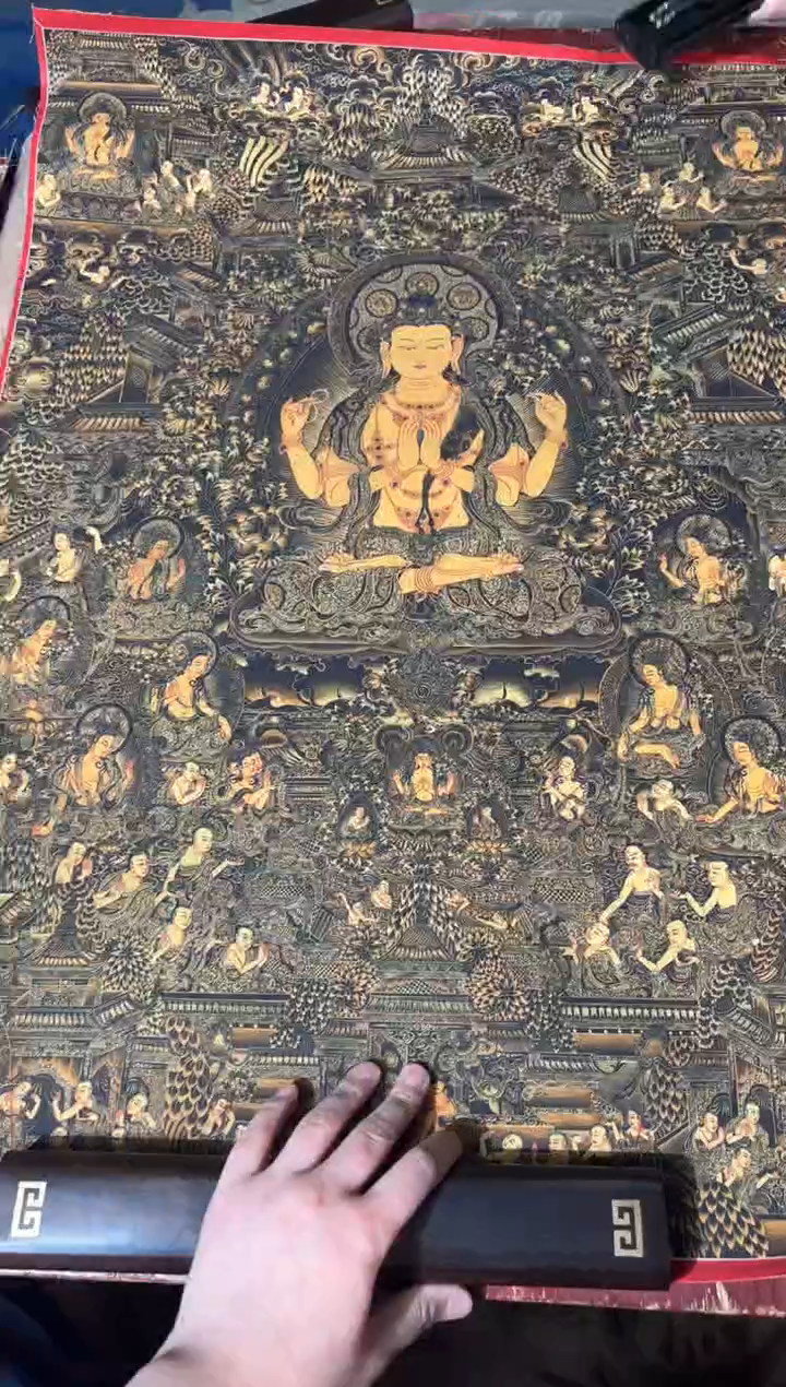 卷轴画龙妹的唐卡tk16