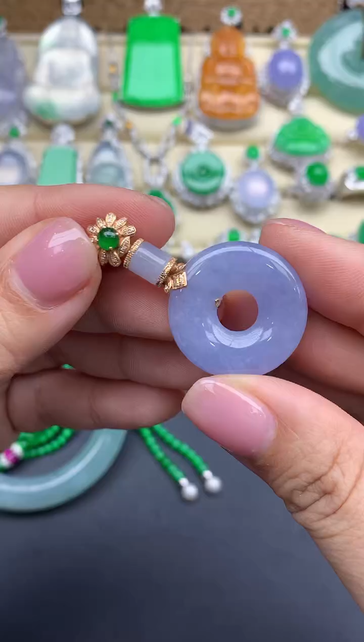 【闪购商品】翡翠颈饰18K金镶嵌175-中国好珍宝