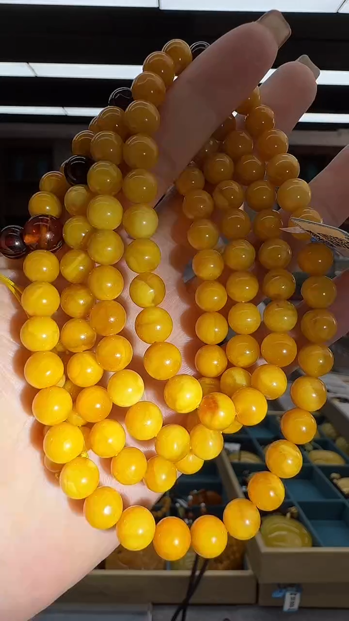 琥珀颈饰未镶嵌384秒拍号 假一罚三 8mm