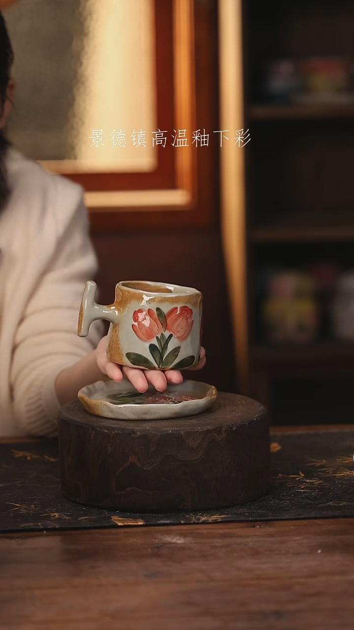 陶瓷景德镇高温釉下手绘陶瓷@L003@