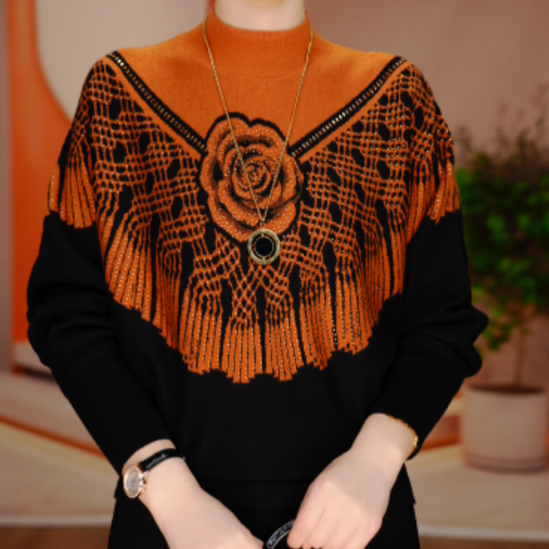 秋季新款含棉羊毛衣针织毛线衣柔软保暖百搭上衣V25L755