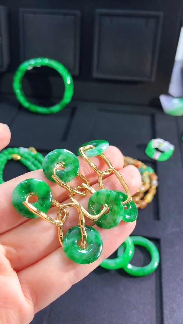 【闪购商品】翡翠耳饰银S925镶嵌耳饰（多样性发货发一对）