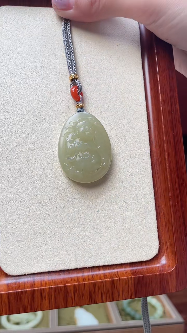 【闪购商品】和田玉挂件未镶嵌弥勒佛尺寸约39*29mm