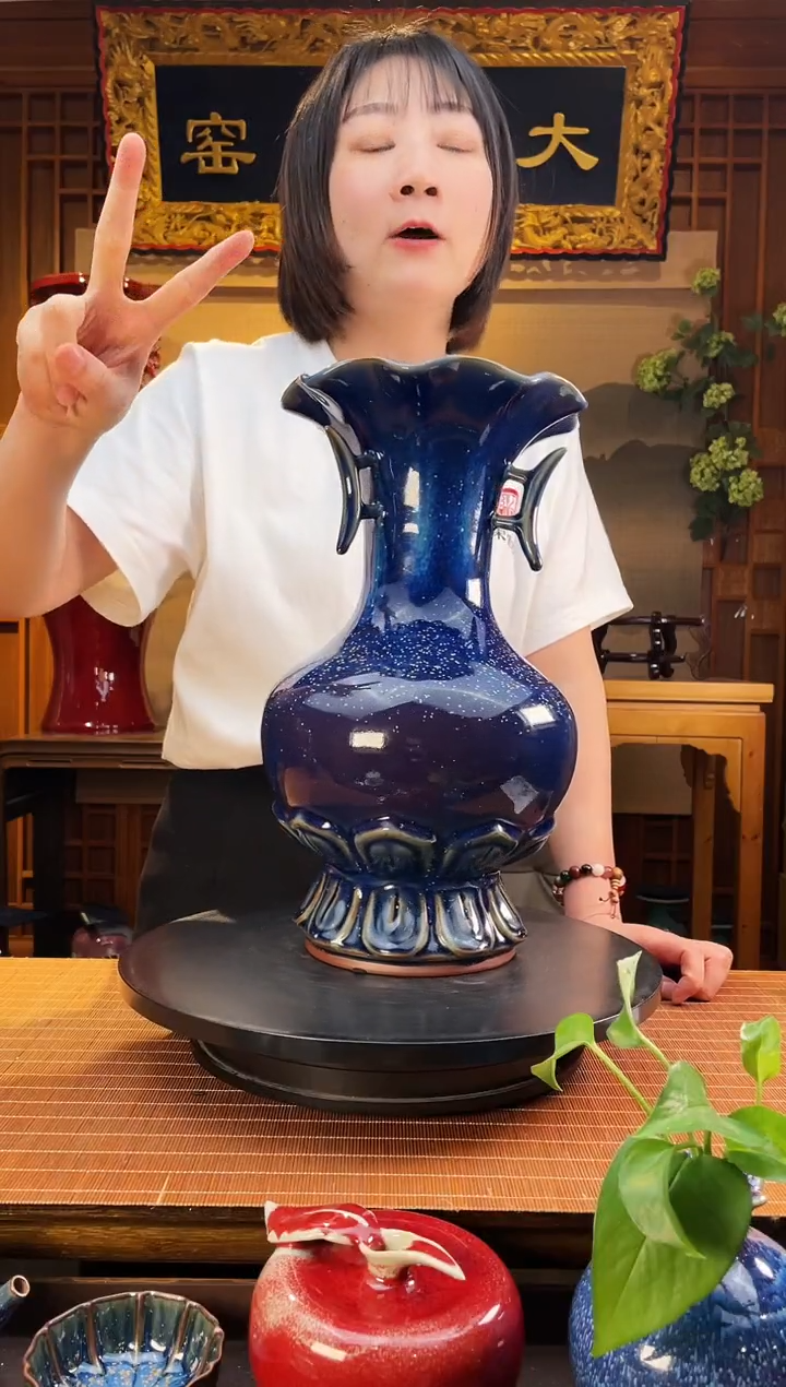 摆件大宋官窑【柴烧连升三级】璀璨星空