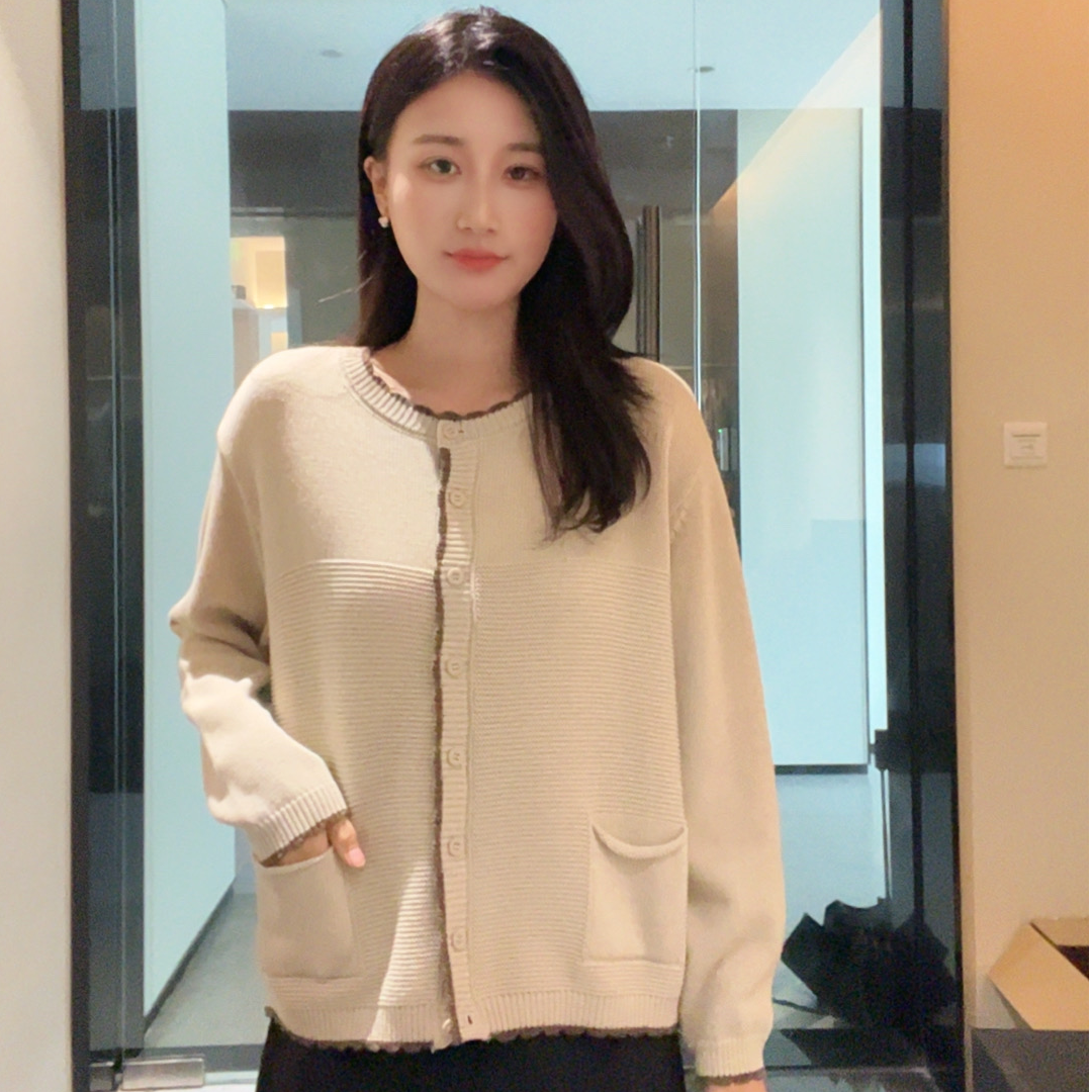 毛针织开衫女针织简约圆领毛针织衫时尚宽松女装秋季2025新款