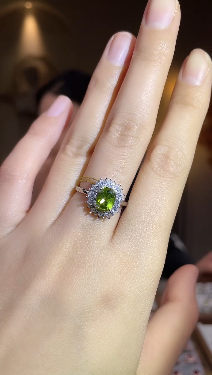 银S925镶嵌手饰橄榄石手饰