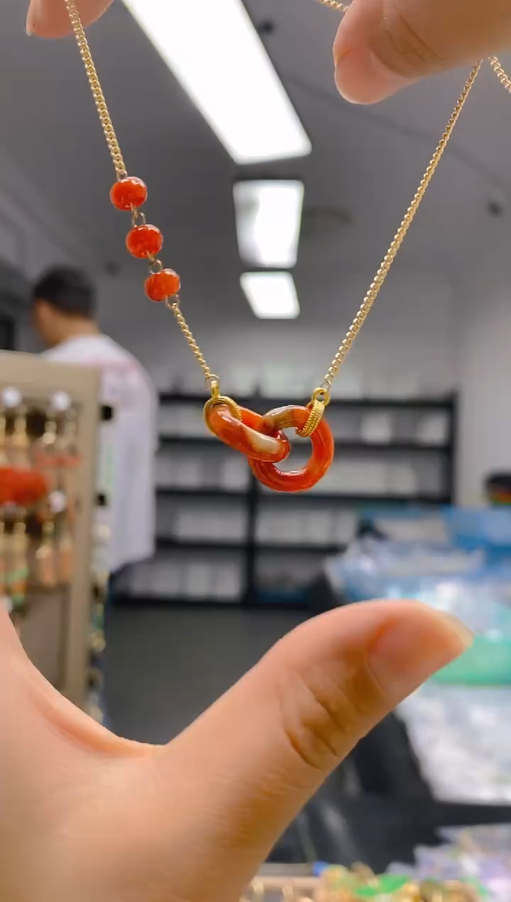 【闪购商品】翡翠耳饰合金0210翡翠锁骨链