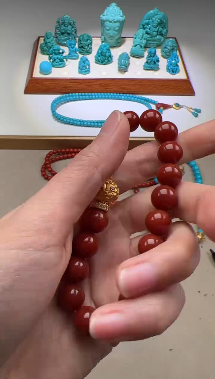 【闪购商品】南红玛瑙手串手串18K金镶嵌手串手串