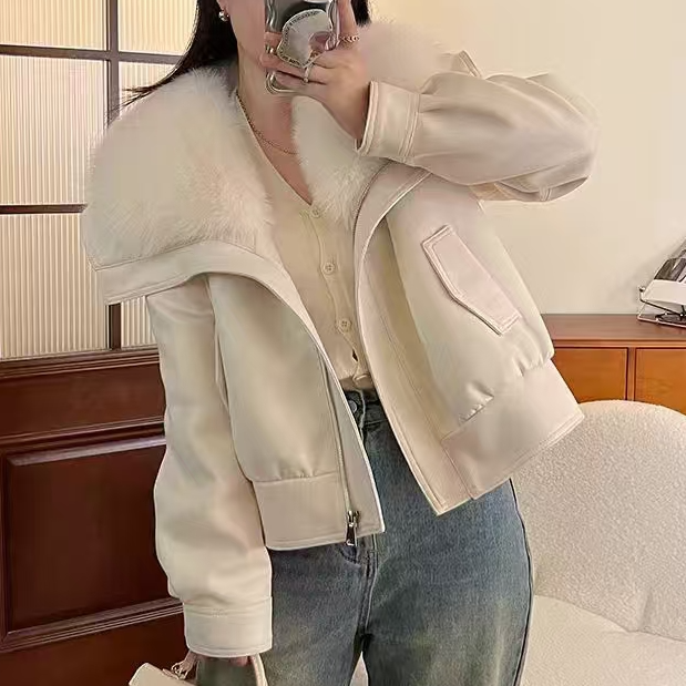 晶晶专属 冬季轻奢新款时尚气质轻奢洋气百搭加绒加厚外套8836