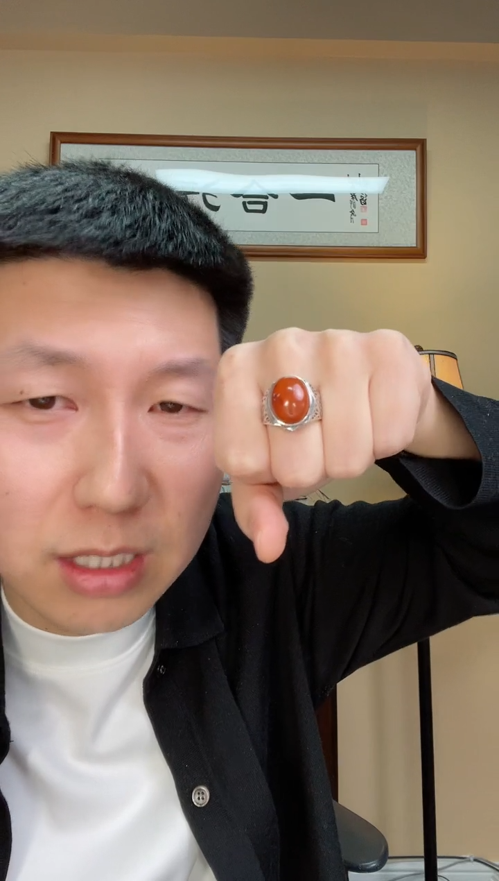 【闪购商品】南红玛瑙戒指银S925镶嵌498