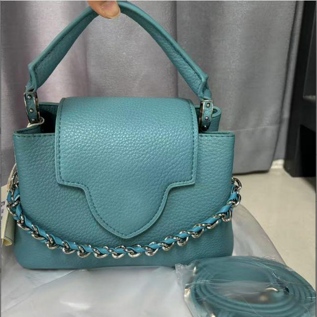 WEIGE【北鸟蓝】牛皮手提单肩腋下包 BV7527-北鸟蓝